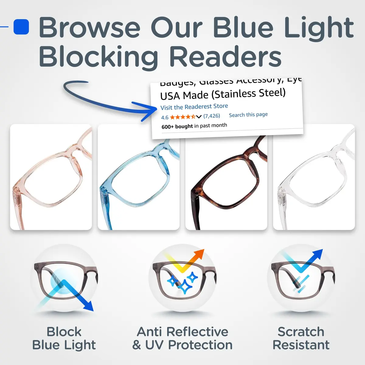 Readerest Magnetic Eyeglass Holder 2 Pack | Stainless Steel Clip for Badges & Sunglasses - view 6