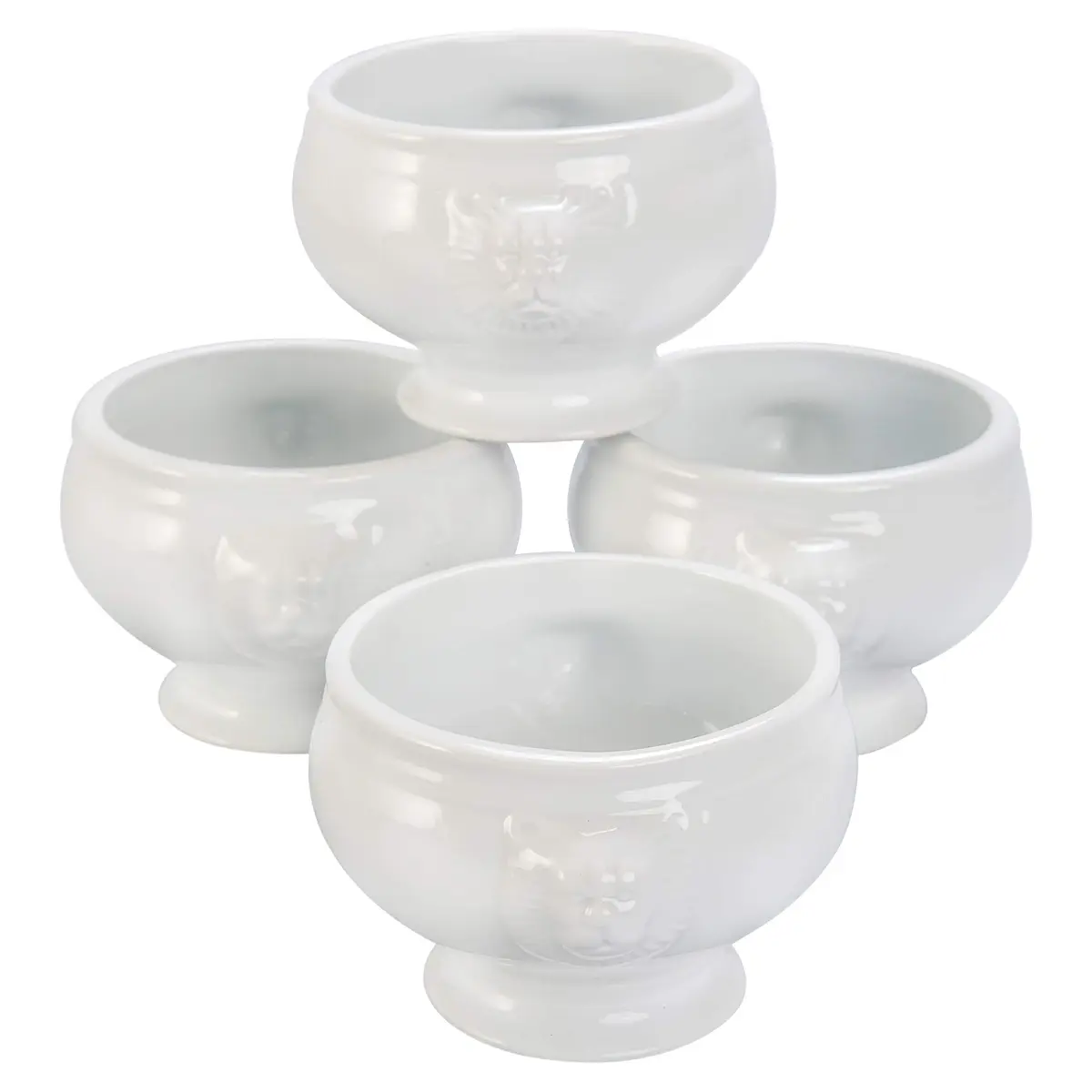 BIA Cordon Bleu Soup Lions Head Bowl Set of 4 | Elegant White Porcelain, 14oz, Oven & Microwave Safe - view 3