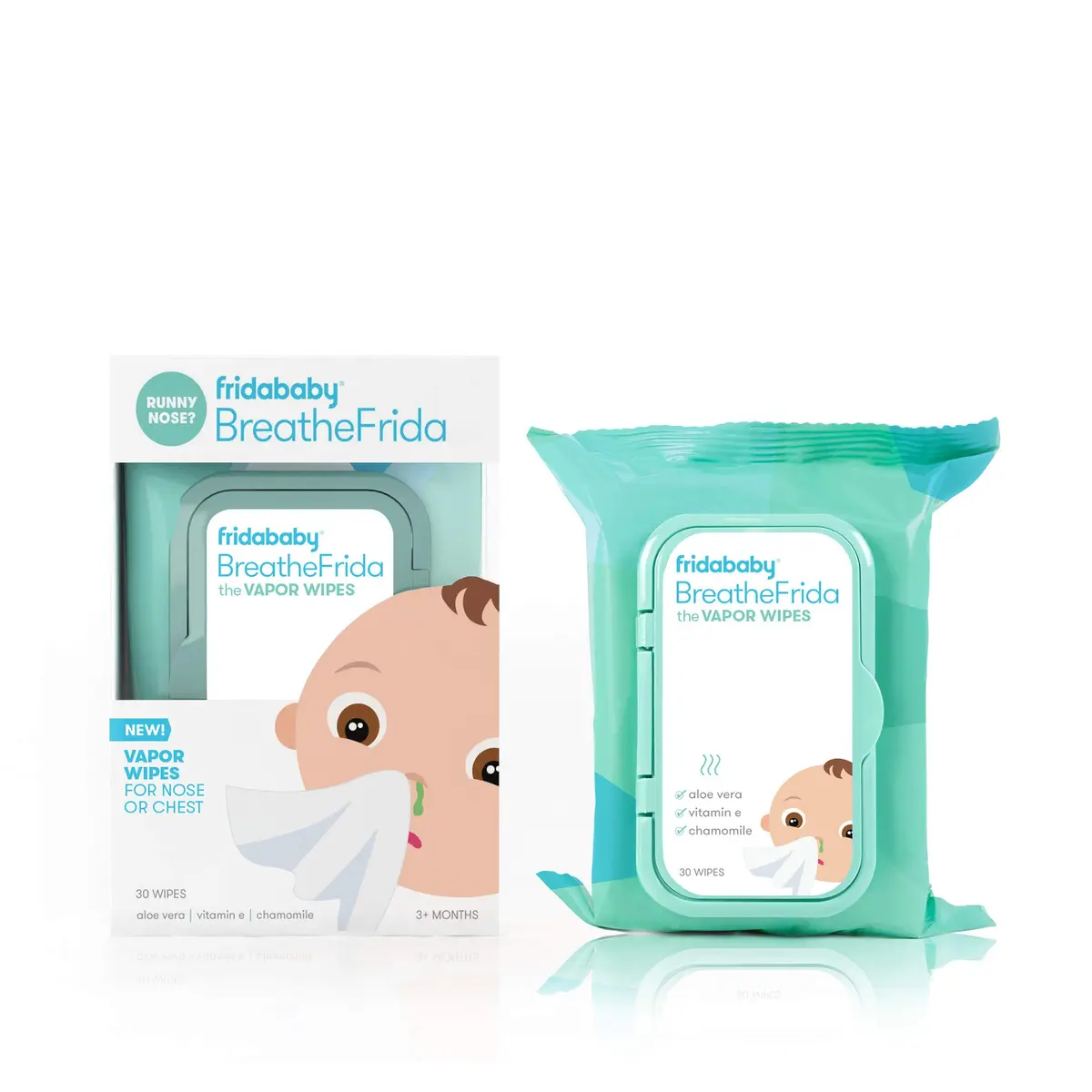 Frida Baby BreatheFrida Toddler Nose Wipes 30ct | Soothing Cold & Allergy Relief - main product image