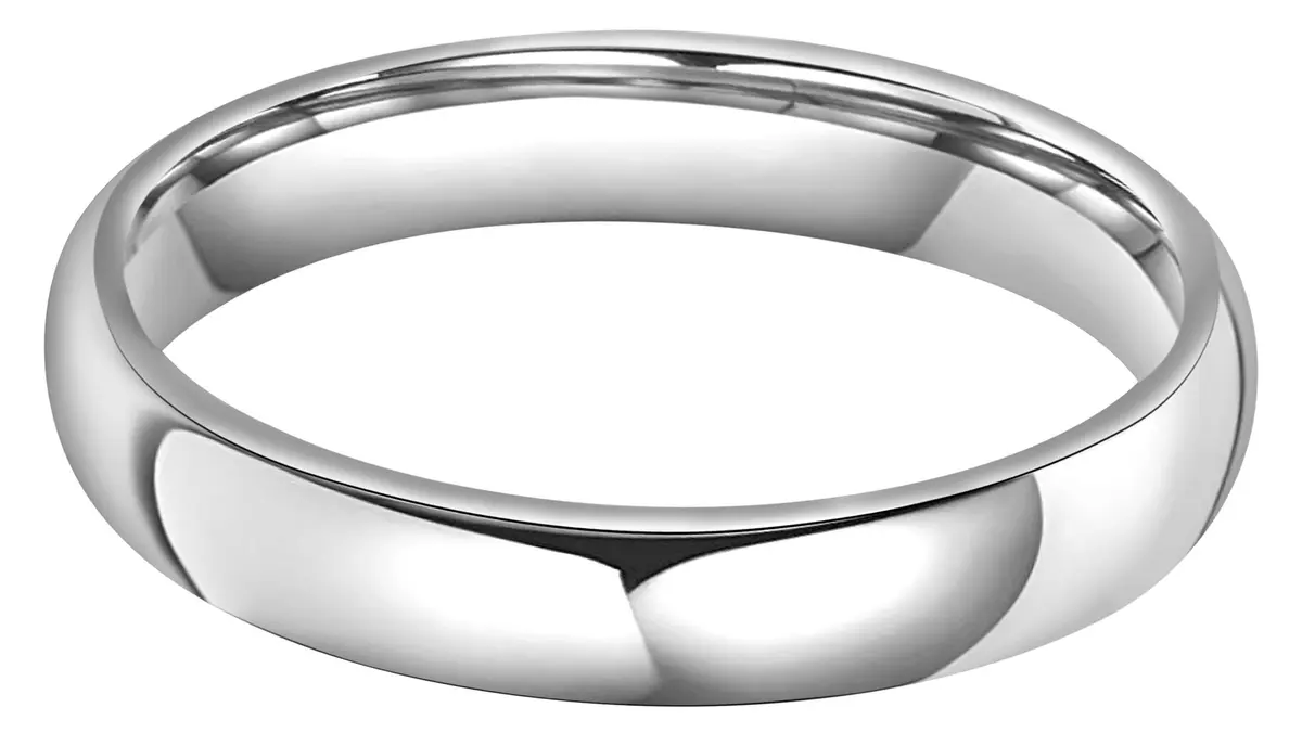 CROWNAL Tungsten Wedding Band Ring Men Women 8mm Comfort Fit Size 8 | Scratch-Proof, Polished Dome - view 2