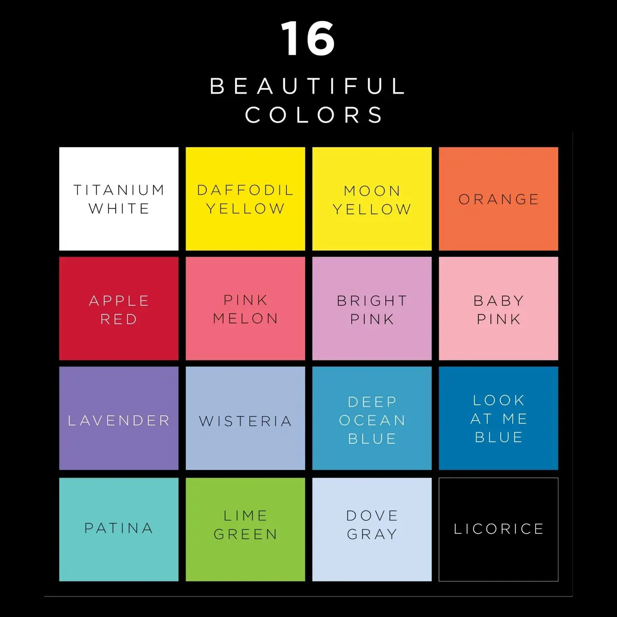 FolkArt Multi Surface Acrylic Craft Paint Set 16 pcs | Bright Colors, Non-Toxic, 2 Fl Oz Each - view 3