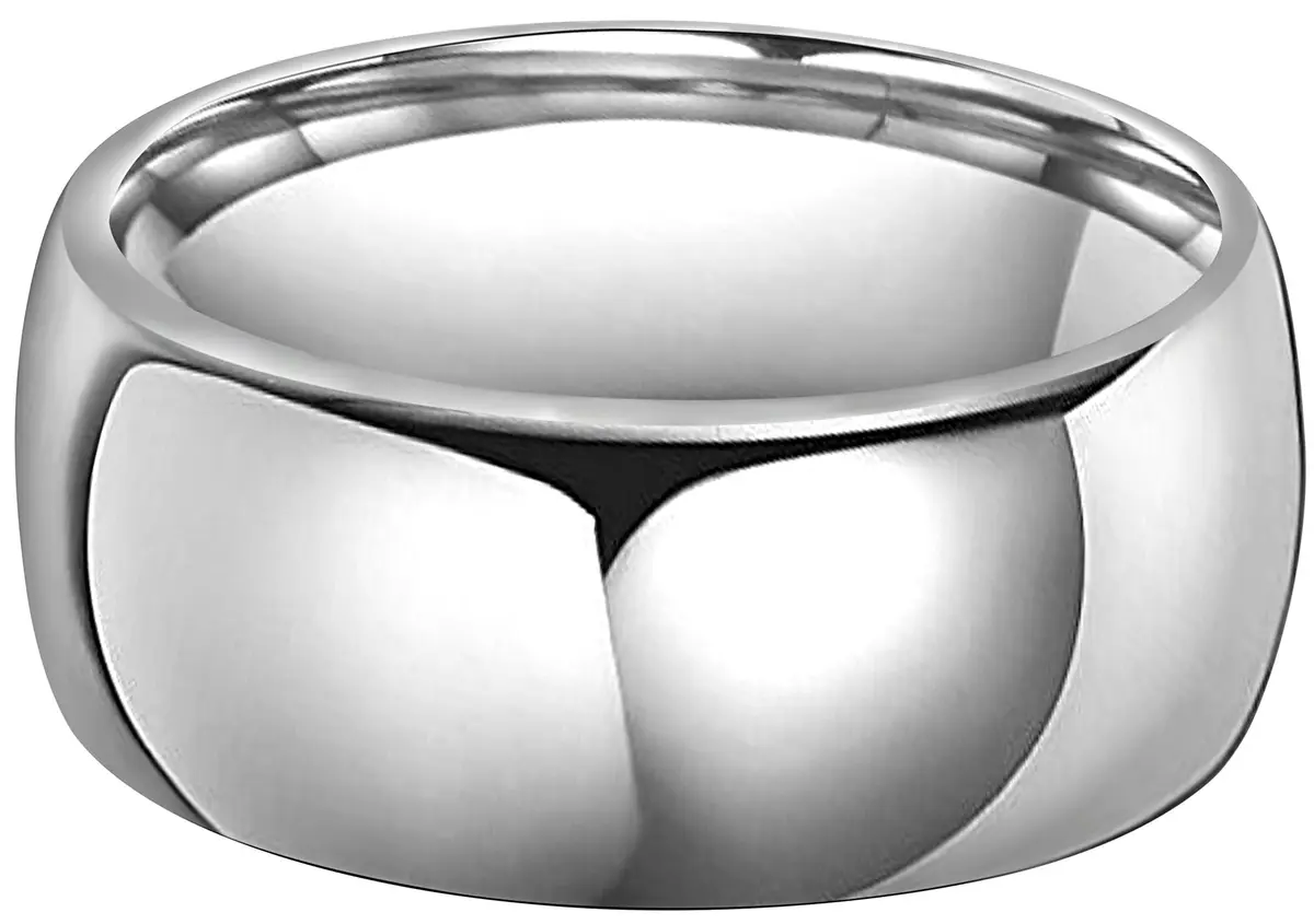 CROWNAL Tungsten Wedding Band Ring Men Women Plain Dome Polished Size 3 To 17 (10mm,10) | Comfort Fit - view 2