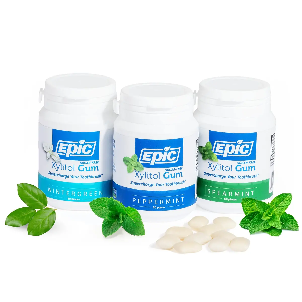 Epic Xylitol Gum Variety - Mint Pack, 150 Pieces (3-Pack) | Sugar-Free, Oral Health Support, Vegan (70-120 chars) - main product image