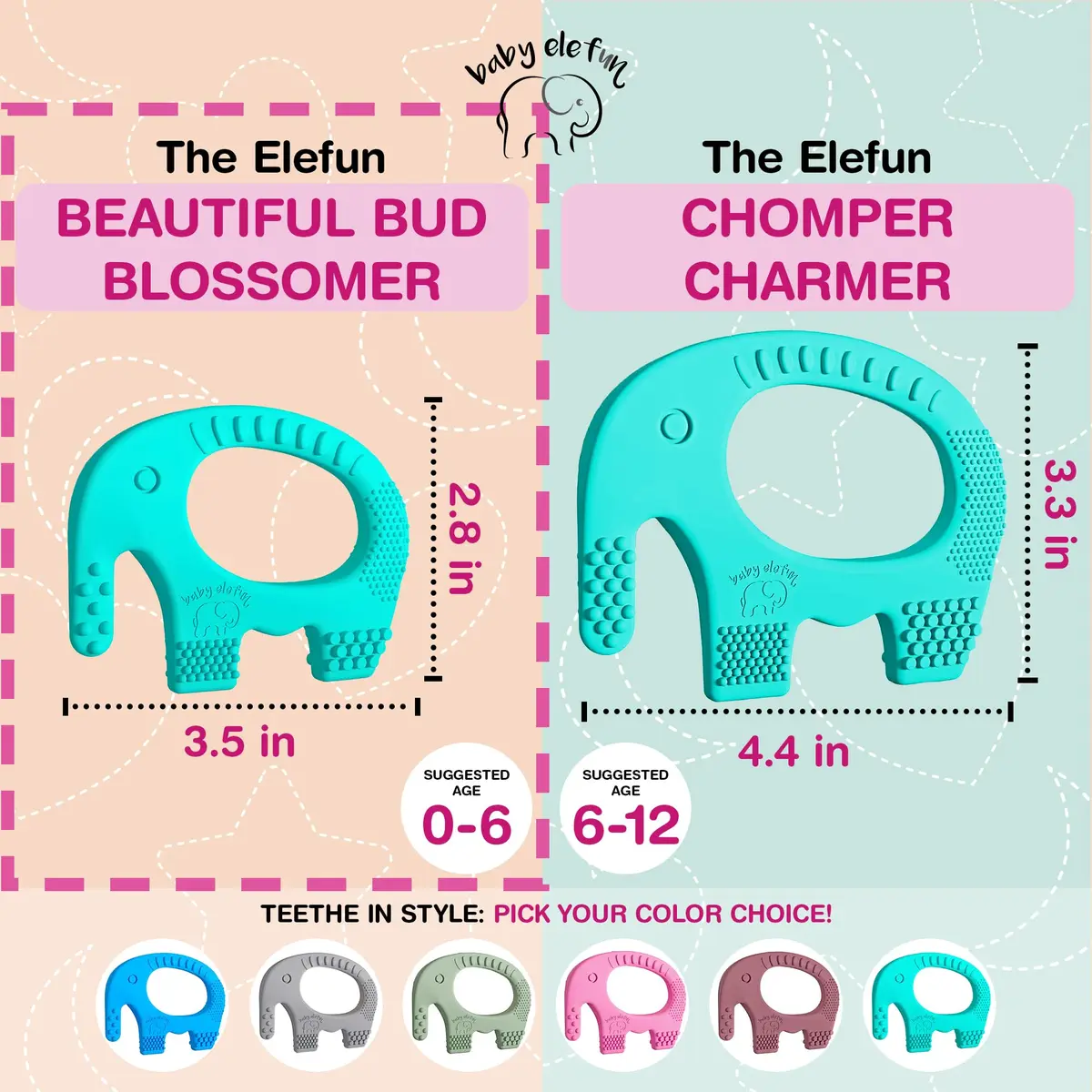 Baby Elefun Baby Teething Rings 0-6 Months | 5X Pain Relief, Non-Toxic Silicone, Portable & Safe - view 5