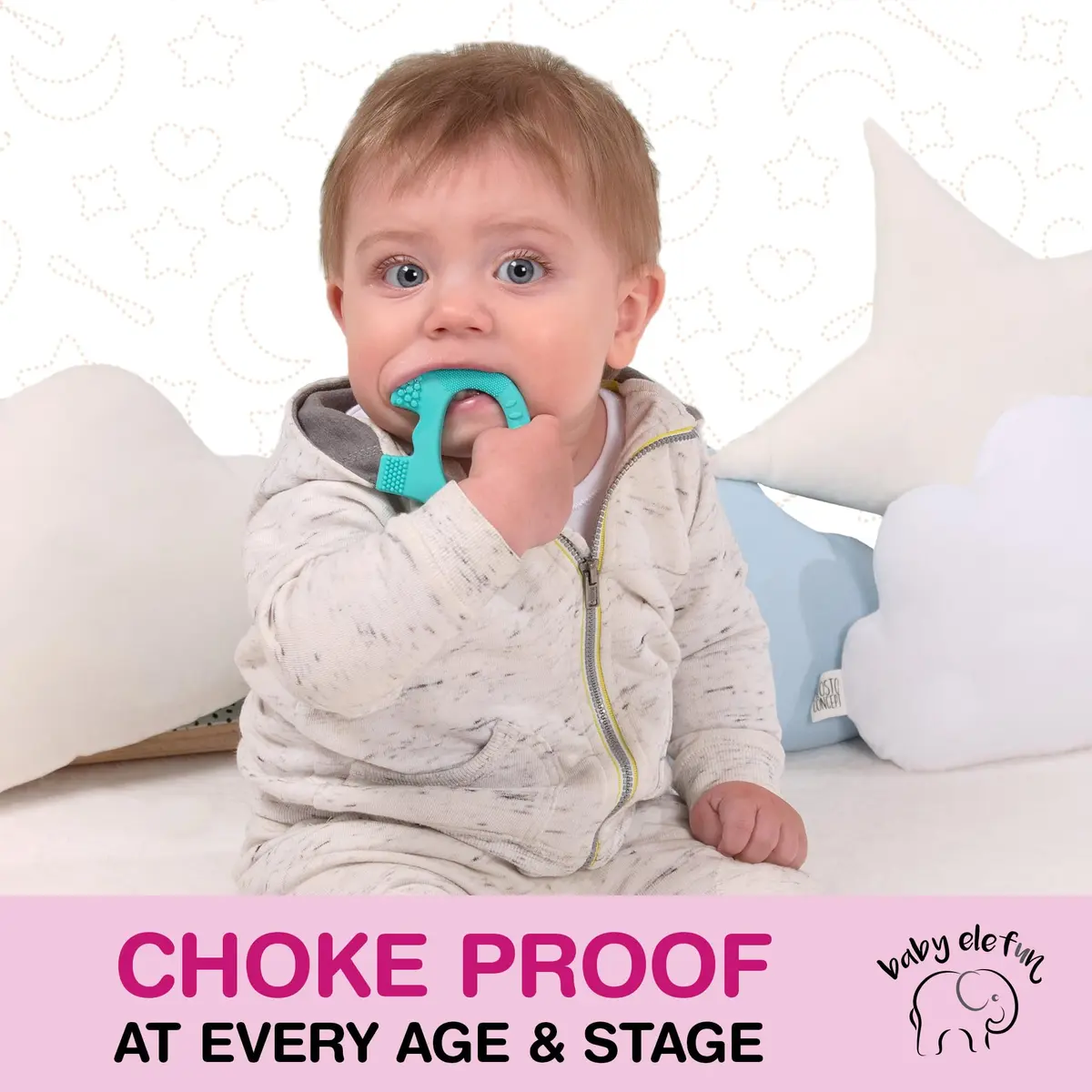 Baby Elefun Baby Teething Rings 0-6 Months | 5X Pain Relief, Non-Toxic Silicone, Portable & Safe - view 7