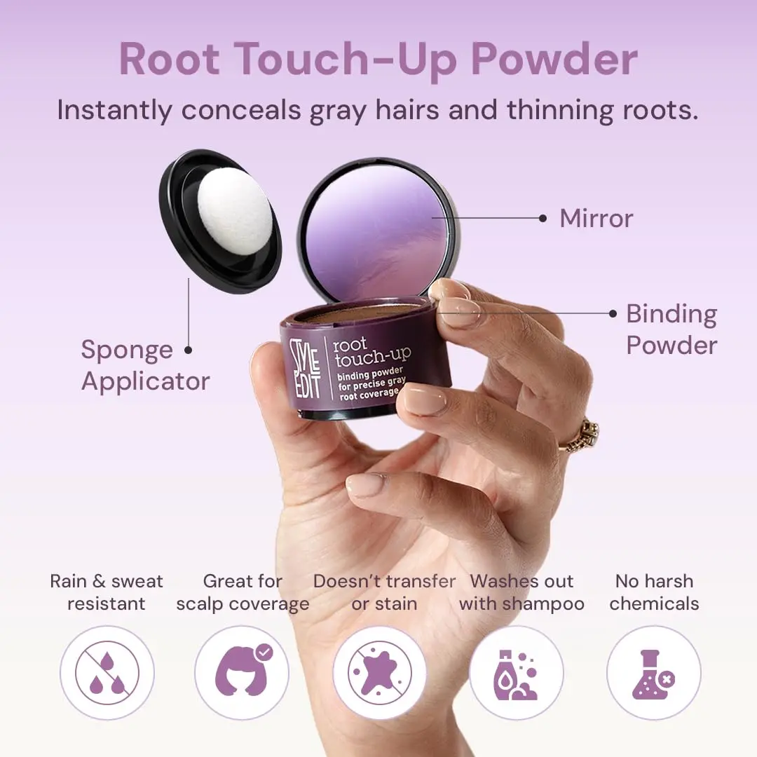 Style Edit Root Touch Up Powder, Dark Red 0.13 oz | Instant Gray Coverage, No Residue, Made in USA - view 2