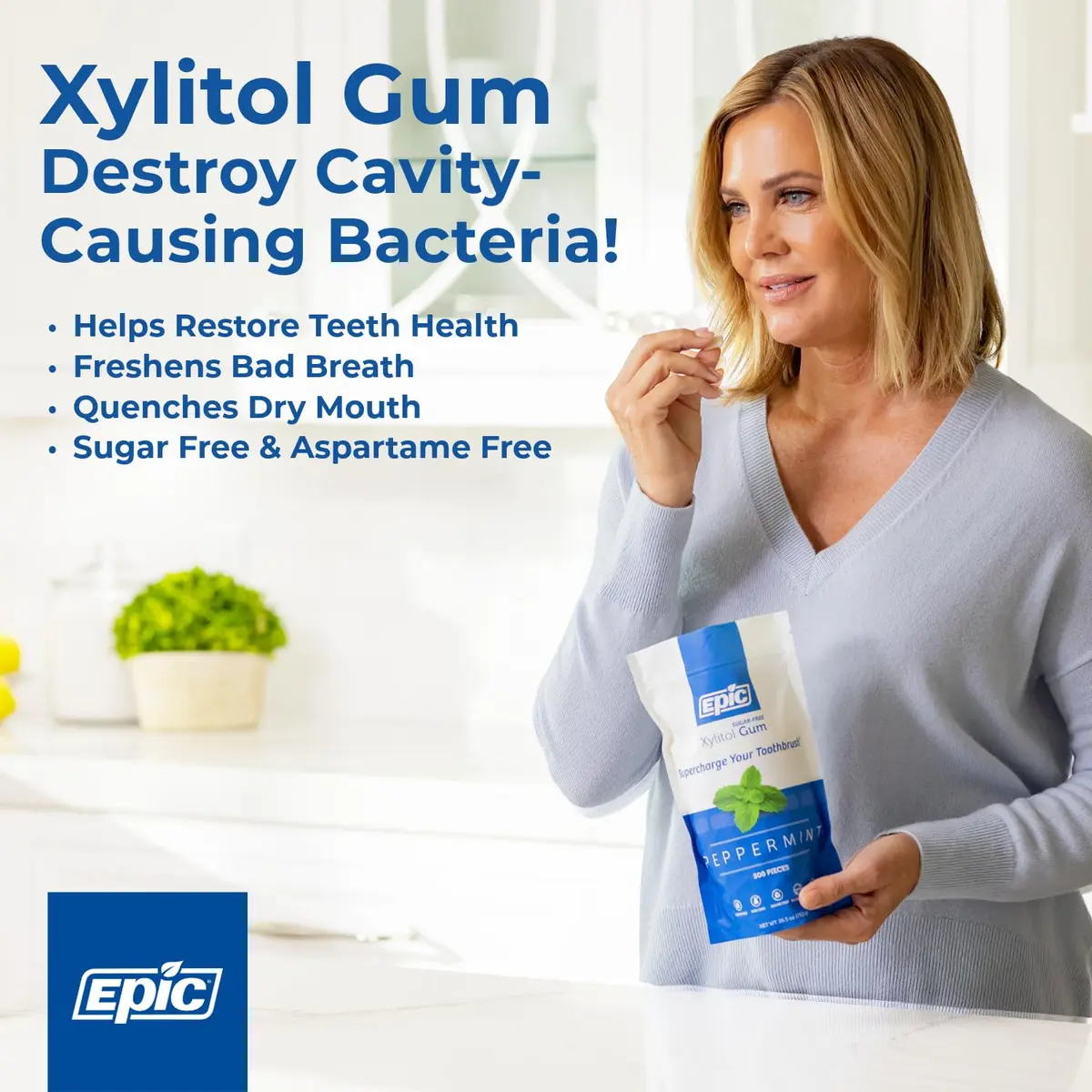 Epic Xylitol Gum Variety - Fruit Pack 150 Pieces | Sugar-Free, Vegan, Non-GMO, Cavity & Dry Mouth Support - view 2