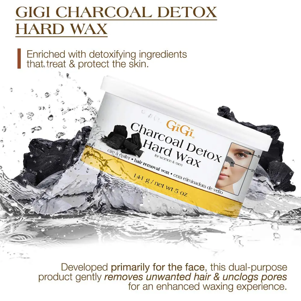 GiGi Charcoal Detox Hard Wax for Face & Body, 142g (5 oz) | Gentle Hair Removal for Sensitive Skin - view 5