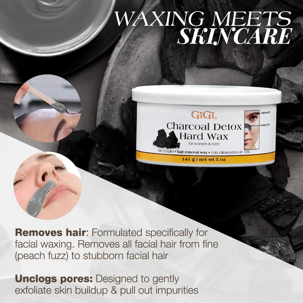 GiGi Charcoal Detox Hard Wax for Face & Body, 142g (5 oz) | Gentle Hair Removal for Sensitive Skin - view 4
