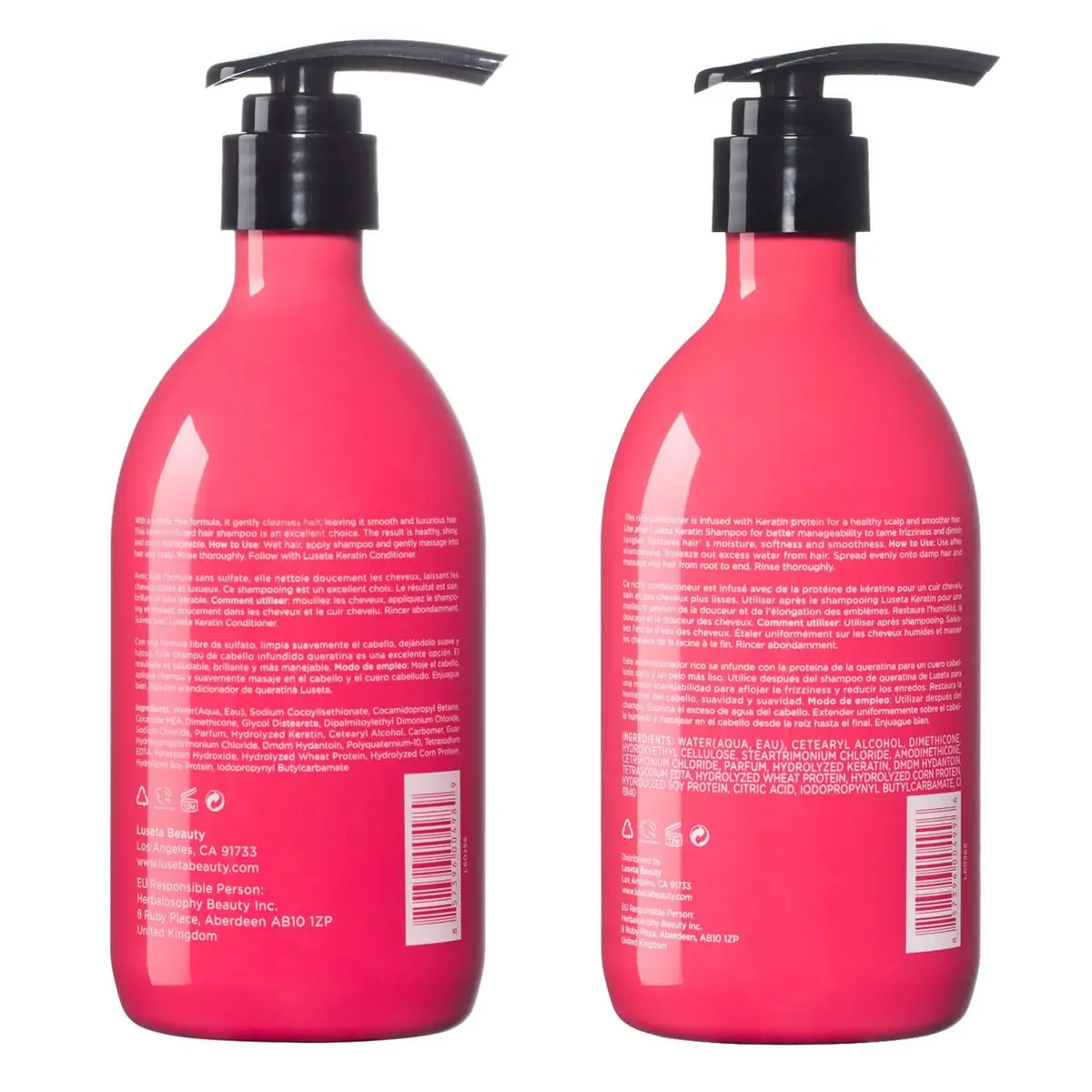 L LUSETA Keratin Shampoo & Conditioner Set 16.9 Fl Oz (2 Pack) | Color Safe for Damaged & Fine Hair - view 7