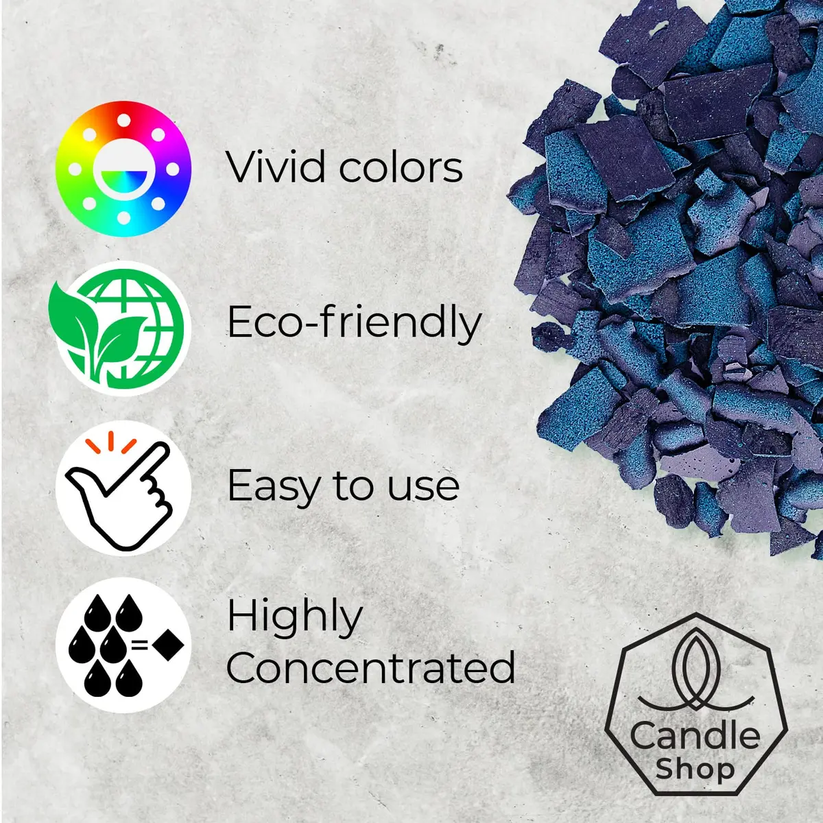 Candle Shop Aquamarine Candle Dye 2 oz | Vibrant, Even Color for Soy & Wax Candles - view 2