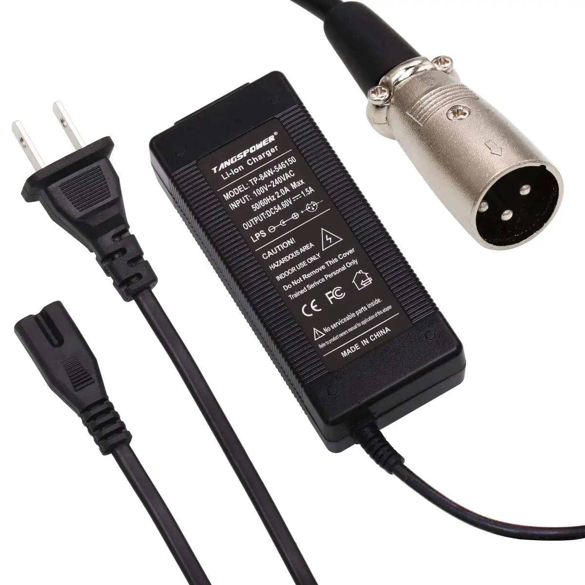 TANGSPOWER 54.6V Lithium Battery Charger 48V 13S | Universal 100-240V Input, Overload & Short Circuit Protections - main product image