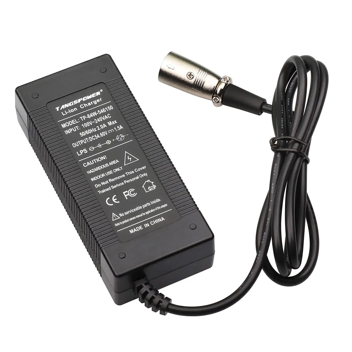 TANGSPOWER 54.6V Lithium Battery Charger 48V 13S | Universal 100-240V Input, Overload & Short Circuit Protections - view 2