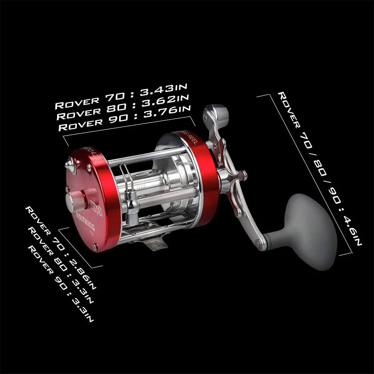 KastKing Rover Round Baitcasting Reel, 70 Size, Left, Red | Power & Durability for Fresh & Saltwater - view 8