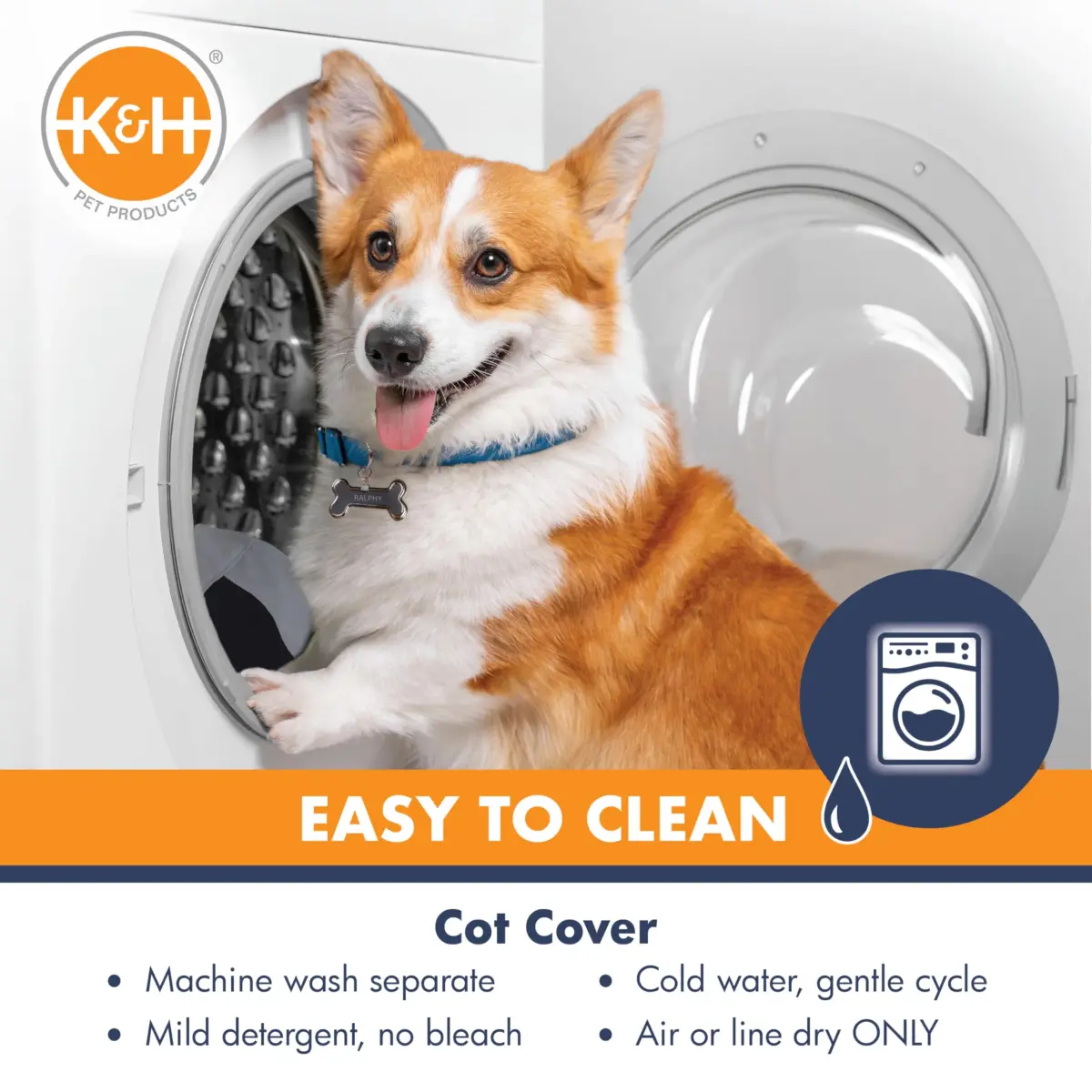 K&H Outdoor Elevated Dog Bed Cooling Raised Pet Cot 81cm x 64cm (32" x 25") | Breathable Mesh Center for All-Season Comfort - view 8