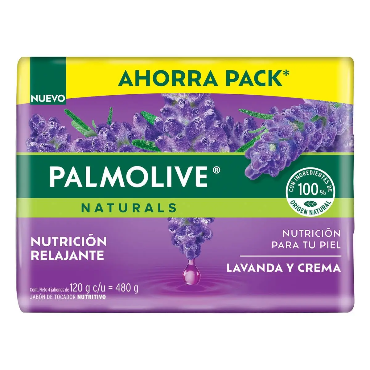 Palmolive Naturals Lavender & Cream Soap Bars 4 Pack | Soothing & Gentle for Whole Body - main product image