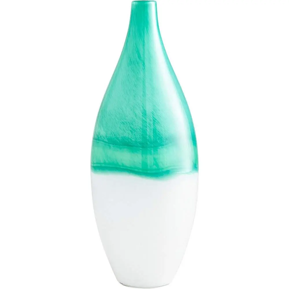 Cyan Design Extra Large Iced Marble Vase,Turquoise / White | Modern Decor Accent - view 2