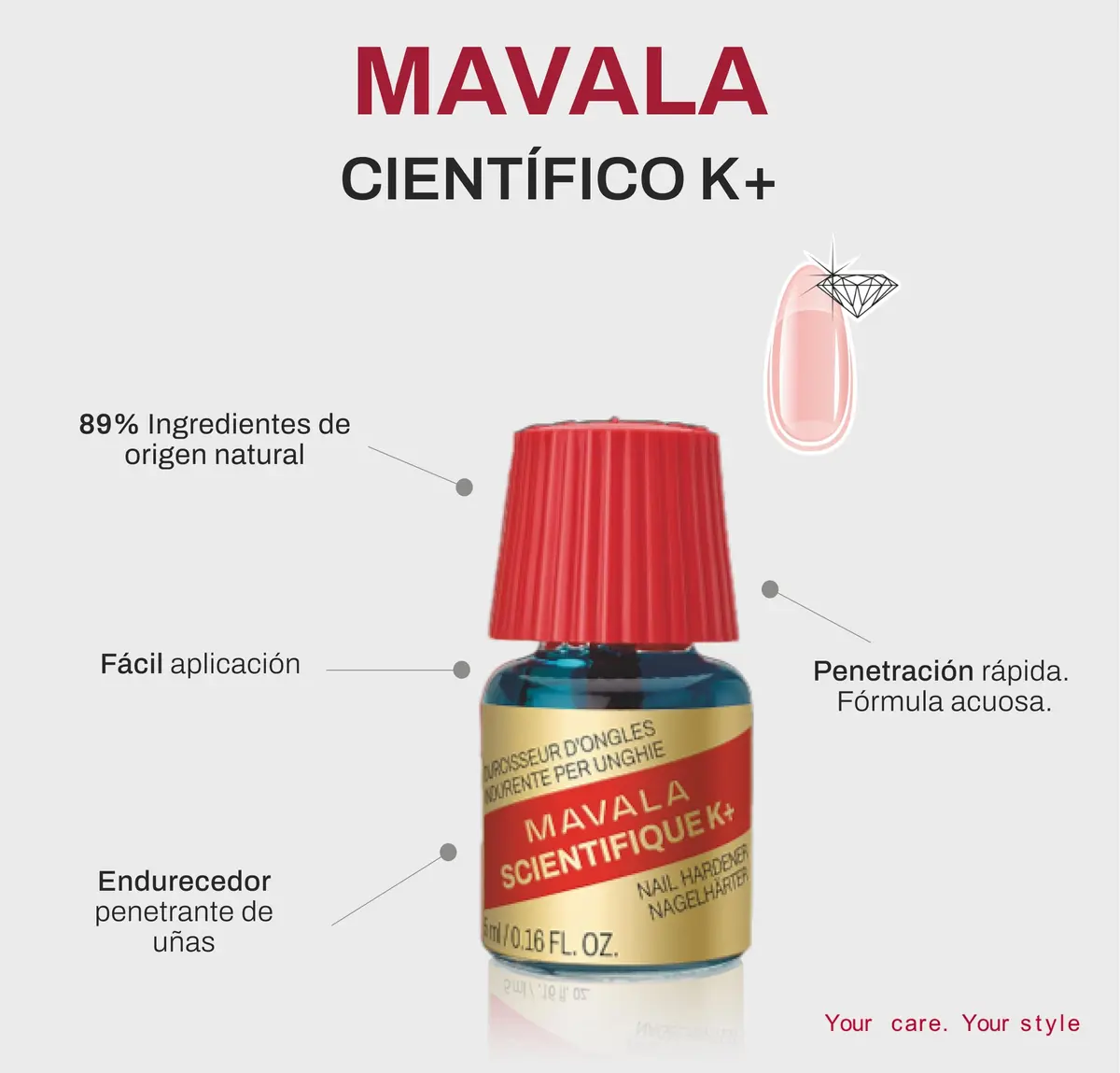 MAVALA Scientifique K+ Keratin Hardener 0.16 Fl Oz | Supports Natural Keratinization & Nail Strength - view 5