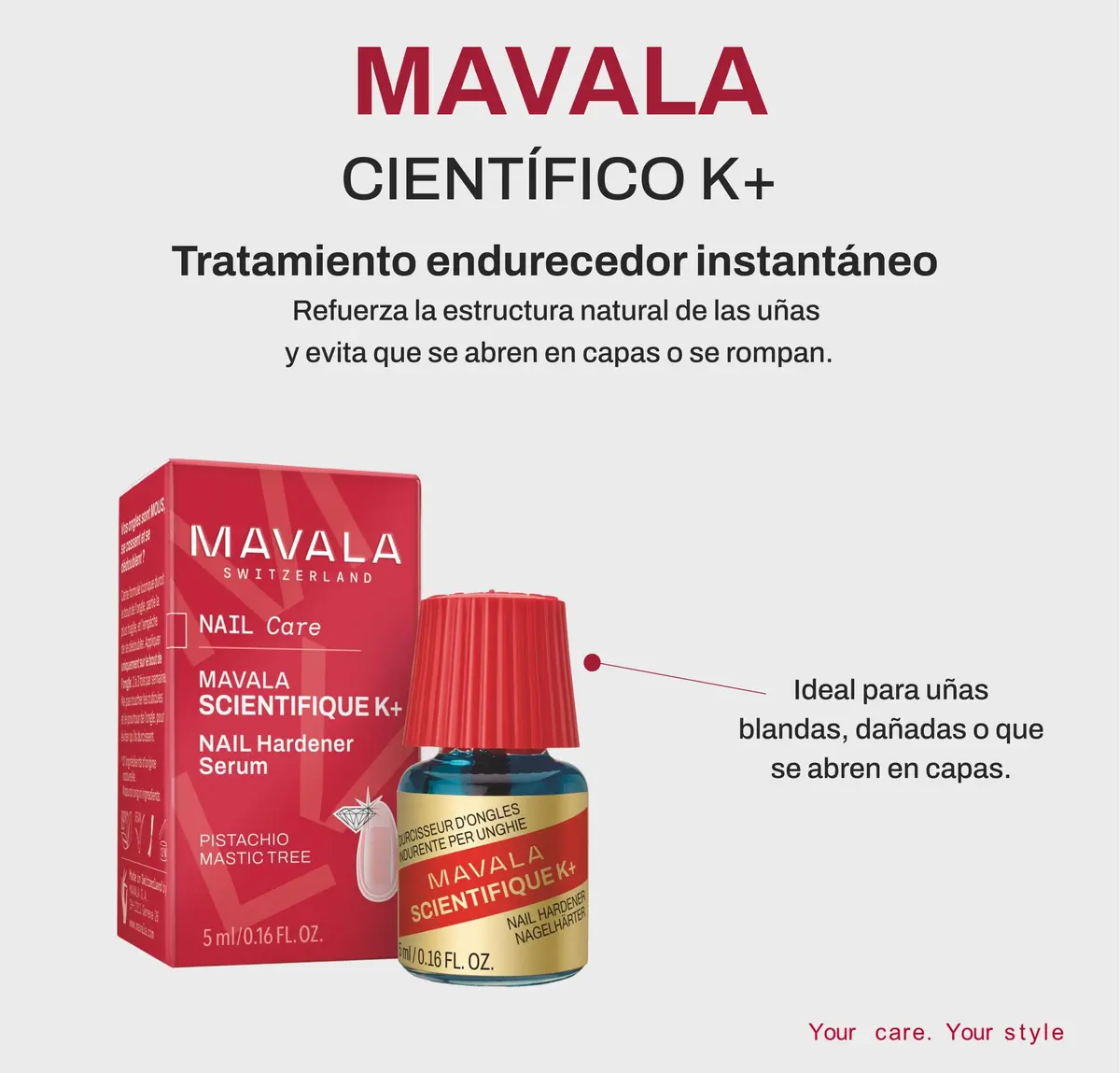 MAVALA Scientifique K+ Keratin Hardener 0.16 Fl Oz | Supports Natural Keratinization & Nail Strength - view 3