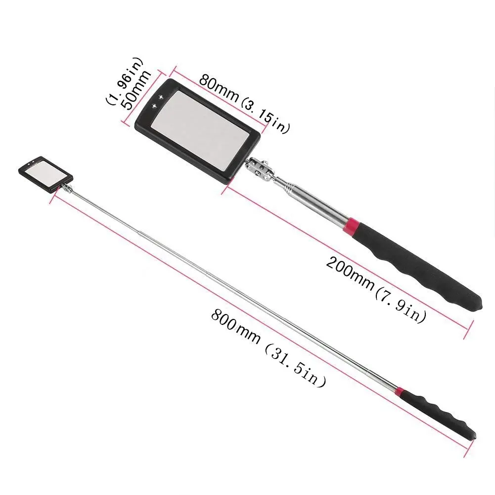 Enbar Telescopic Inspection Mirror.360° Rotating LED Light for Mechanics & Inspection, 34" Extendable on a Stick - view 2