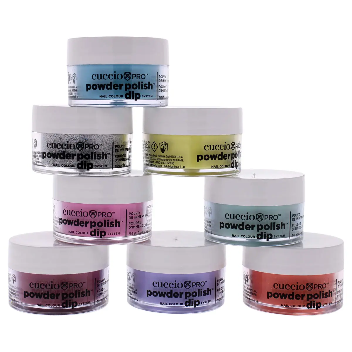 Cuccio Powder Polish Dip System 8 Pack - Vibrant Nail Colors, Odor-Free, No Curing, 0.5 oz Each - view 2