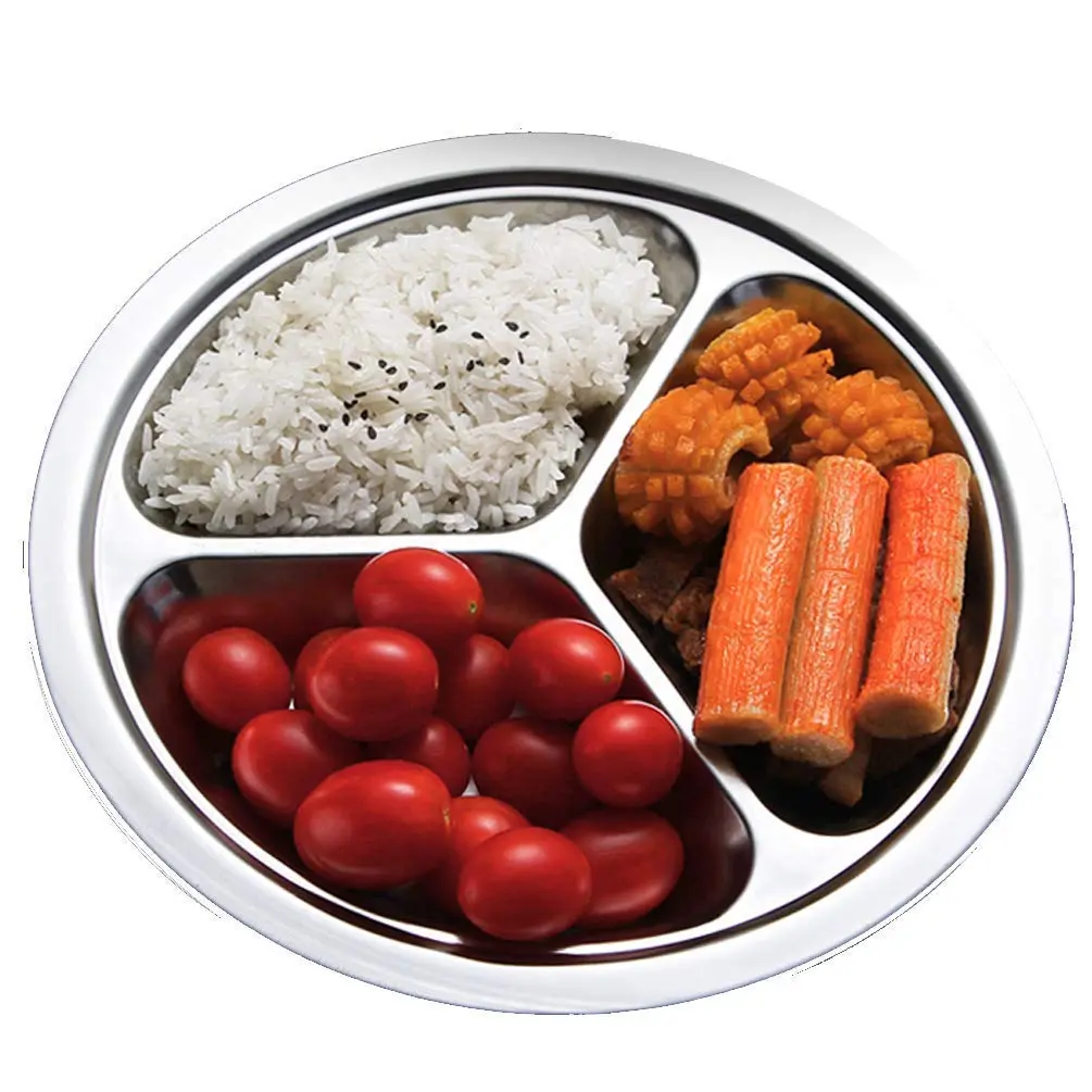 AIYoo Stainless Steel Divided Plates 2 Pack 24 cm (9.5 Inch) | Portion Control Plates for Adults - view 7