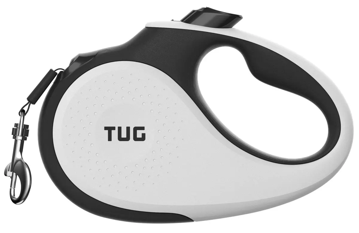 TUG Original Retractable Dog Leash, 5m (16 ft) Medium White | Tangle-Free 360° Retraction for Dogs Under 55 lbs - main product image