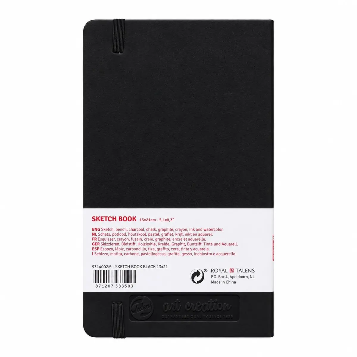 Talens Art Creation Sketchbook Black 13cm x 21cm (5.1 x 8.3 in) | 80 Sheets Acid-Free Cream Paper - view 5