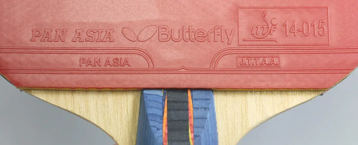 Butterfly Nakama S-9 Table Tennis Racket – ITTF Approved Ping Pong Paddle – Pan Asia Rubber & Thick Sponge Layer (6.5 in x 1 in x 11 in) - view 3