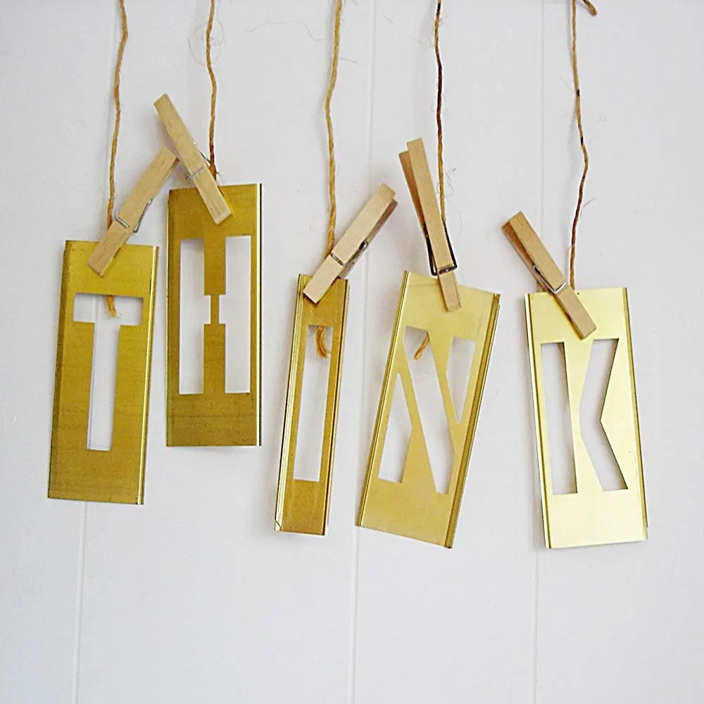 Deezio Brass Interlocking Stencil Set 1" Character Height (26 Letters, 10 Numbers, Punctuation) | Durable & Solvent Resistant - view 4