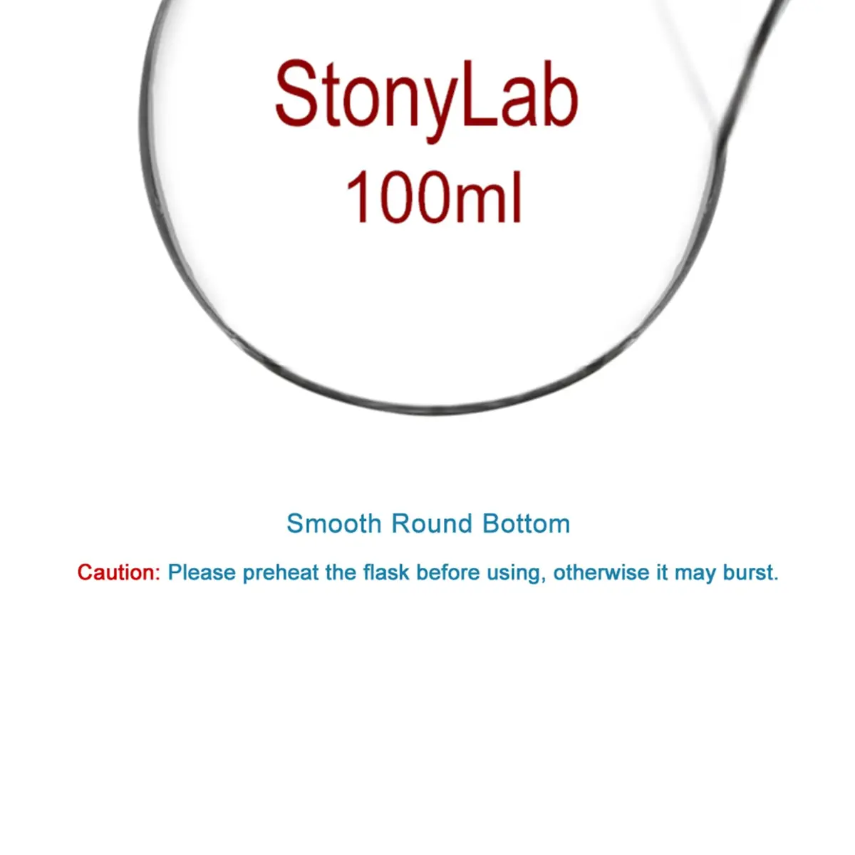StonyLab Glass Heavy Wall 2 Neck Round Bottom Flask 100 ml | Borosilicate Lab Flask for Chemical Reactions - view 6