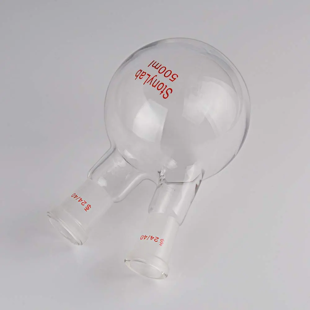 StonyLab Glass Heavy Wall 2 Neck Round Bottom Flask 500ml | Borosilicate Labware for Chemical Experiments - view 7