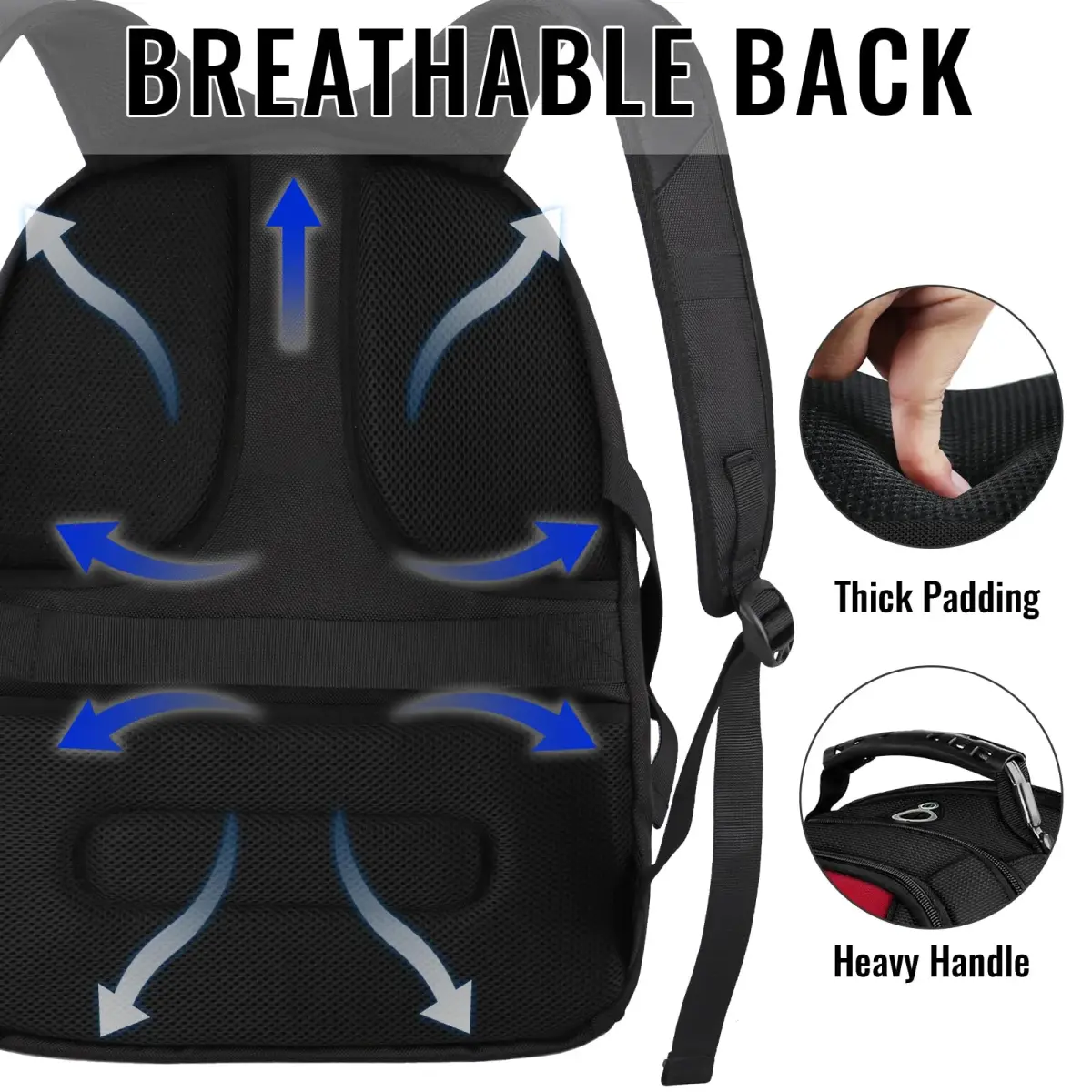 YOREPEK Large Laptop Backpack 49cm (19.2") | Water-Resistant, TSA-Friendly Travel Bag - view 3
