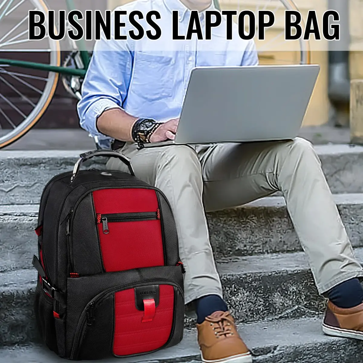 YOREPEK Large Laptop Backpack 49cm (19.2") | Water-Resistant, TSA-Friendly Travel Bag - view 4