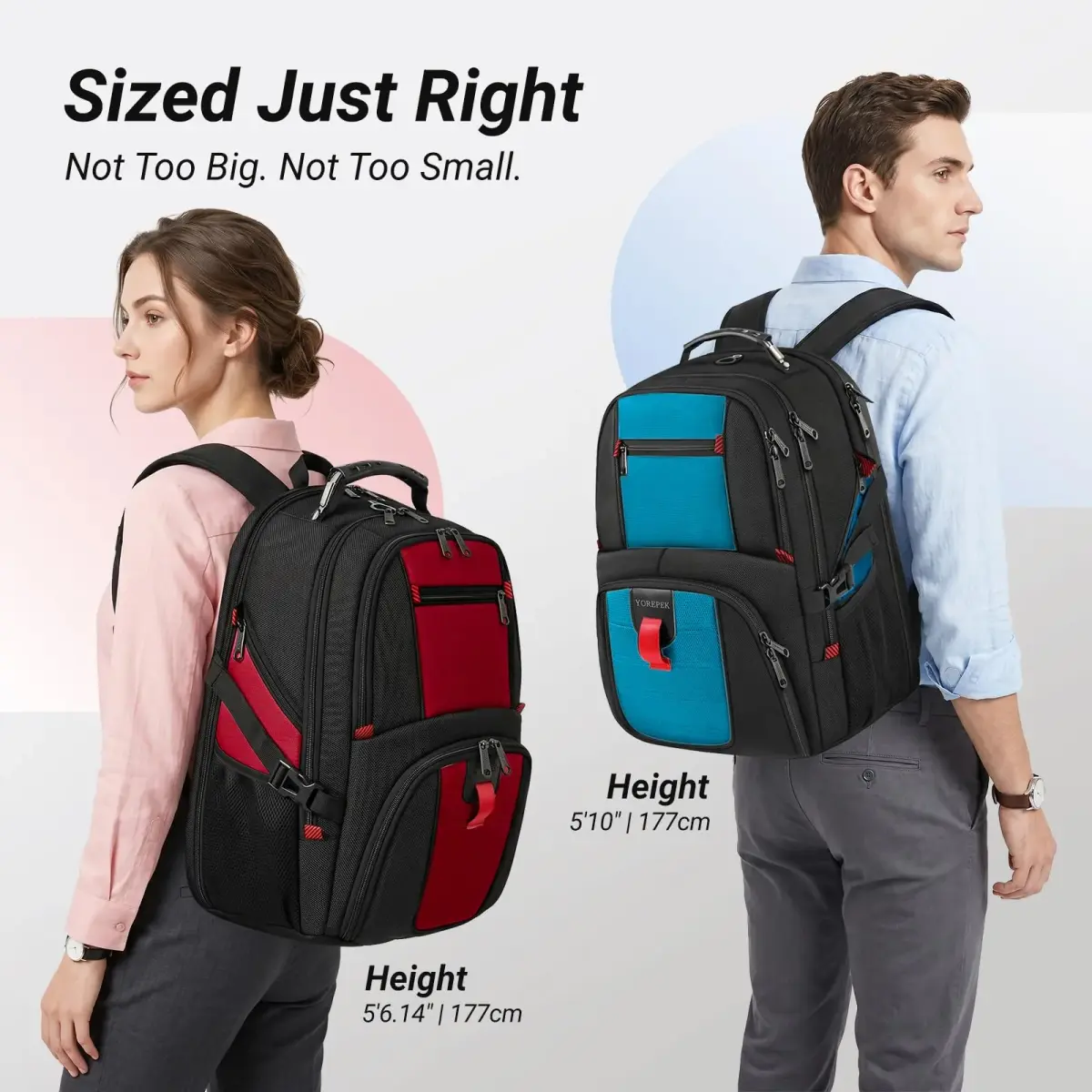YOREPEK Large Laptop Backpack for Men, Heavy Duty Travel Backpack 49cm (19.3") | TSA Approved Carry-On - view 8