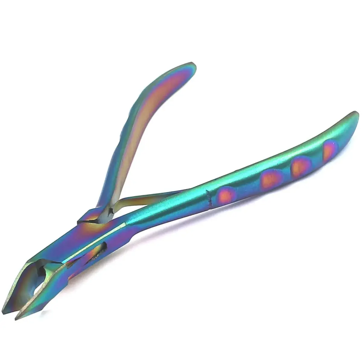 AAProTools Rainbow Cuticle Nipper & Fingernail Clipper - Professional Steel Tool (Multicolor) - main product image