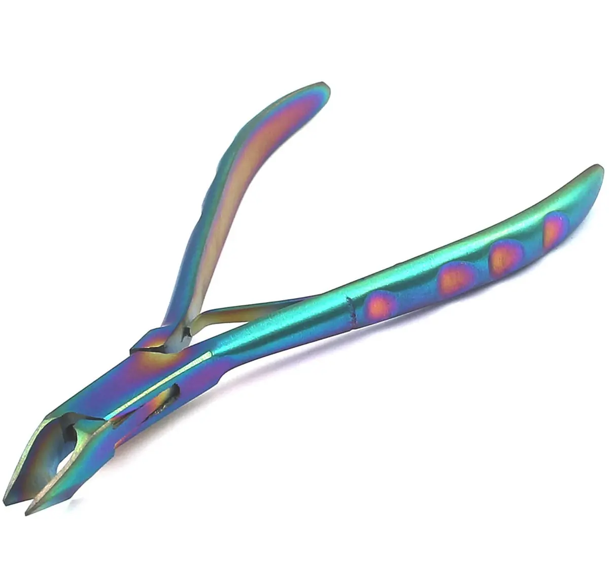 AAProTools Rainbow Cuticle Nipper & Fingernail Clipper - Professional Steel Tool (Multicolor) - main product image