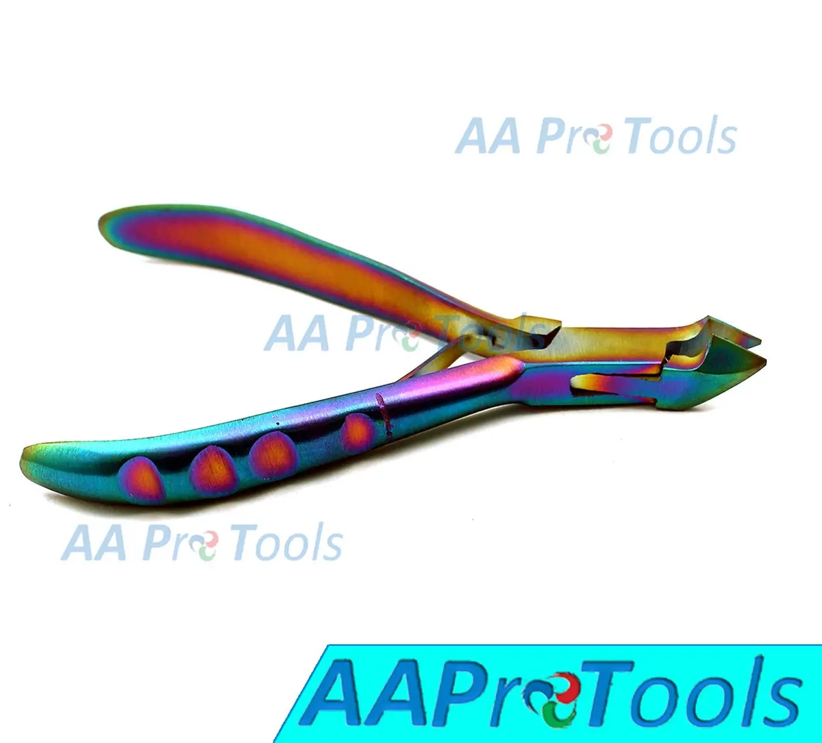 AAProTools Rainbow Cuticle Nipper & Fingernail Clipper - Professional Steel Tool (Multicolor) - view 2