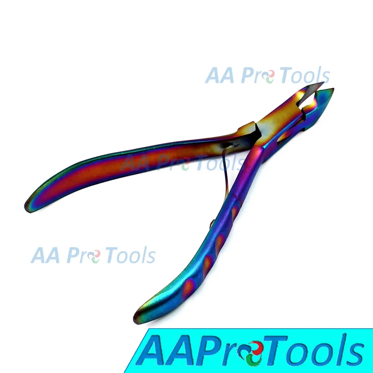 AAProTools Rainbow Cuticle Nipper & Fingernail Clipper - Professional Steel Tool (Multicolor) - view 3