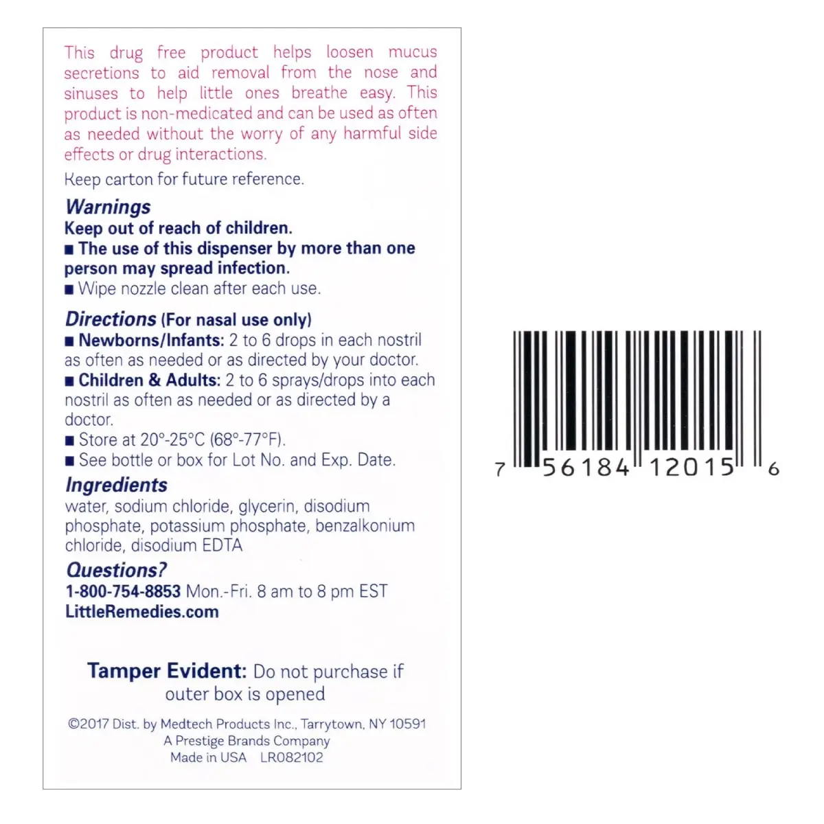 Little Remedies Sterile Baby Saline Nasal Spray and Drops 0.5 Fl Oz (15ml) 3-Pack | Pediatrician-Recommended for Stuffy Noses - view 7