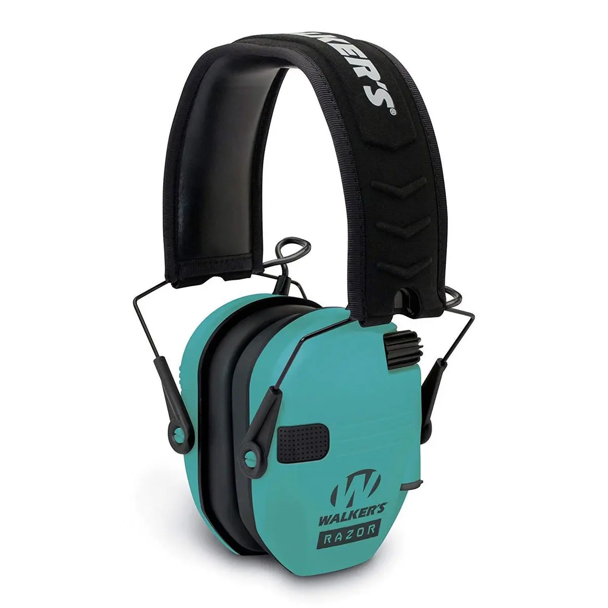 Walker's Razor Slim Electronic Muff Light Teal | 23dB Noise Reduction, Amplifies Safe Sounds - main product image