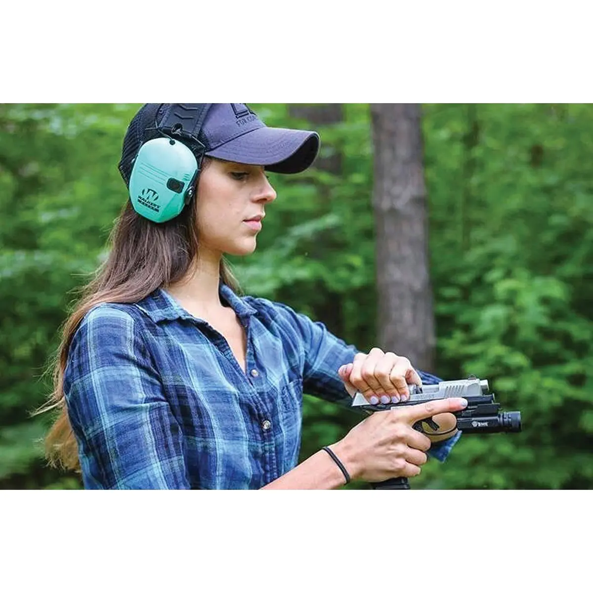Walker's Razor Slim Electronic Muff Light Teal | 23dB Noise Reduction, Amplifies Safe Sounds - view 6