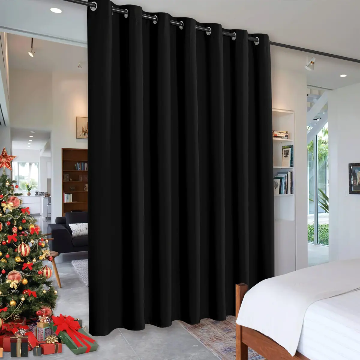 RYB HOME Blackout Room Divider Curtain Thermal Insulated | Energy-Saving, Easy Install - main product image
