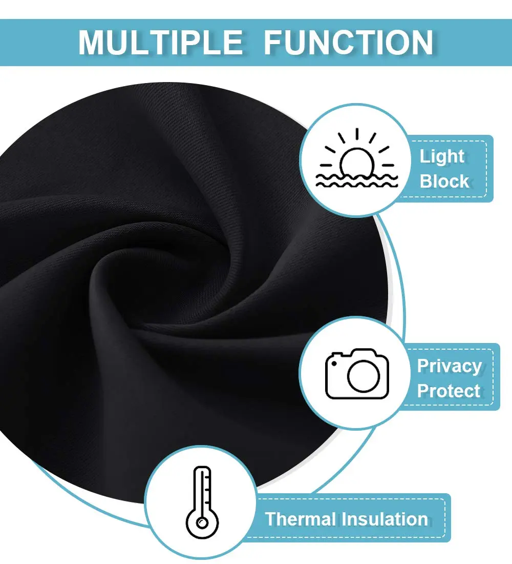 RYB HOME Blackout Room Divider Curtain Thermal Insulated | Energy-Saving, Easy Install - view 6