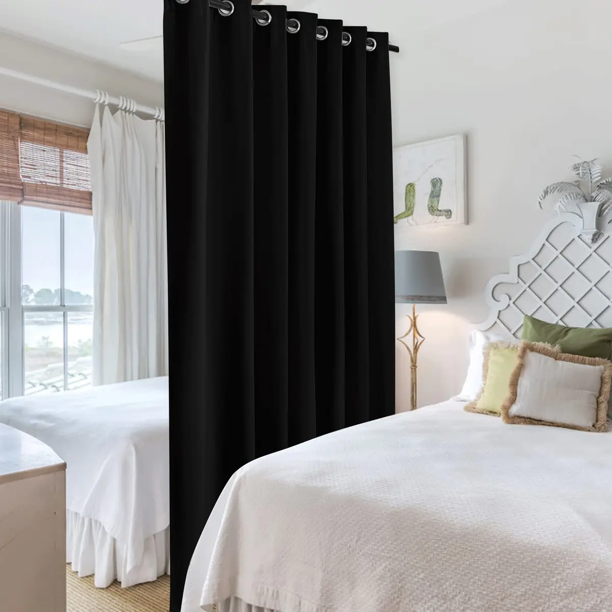 RYB HOME Blackout Room Divider Curtain Thermal Insulated | Energy-Saving, Easy Install - view 4