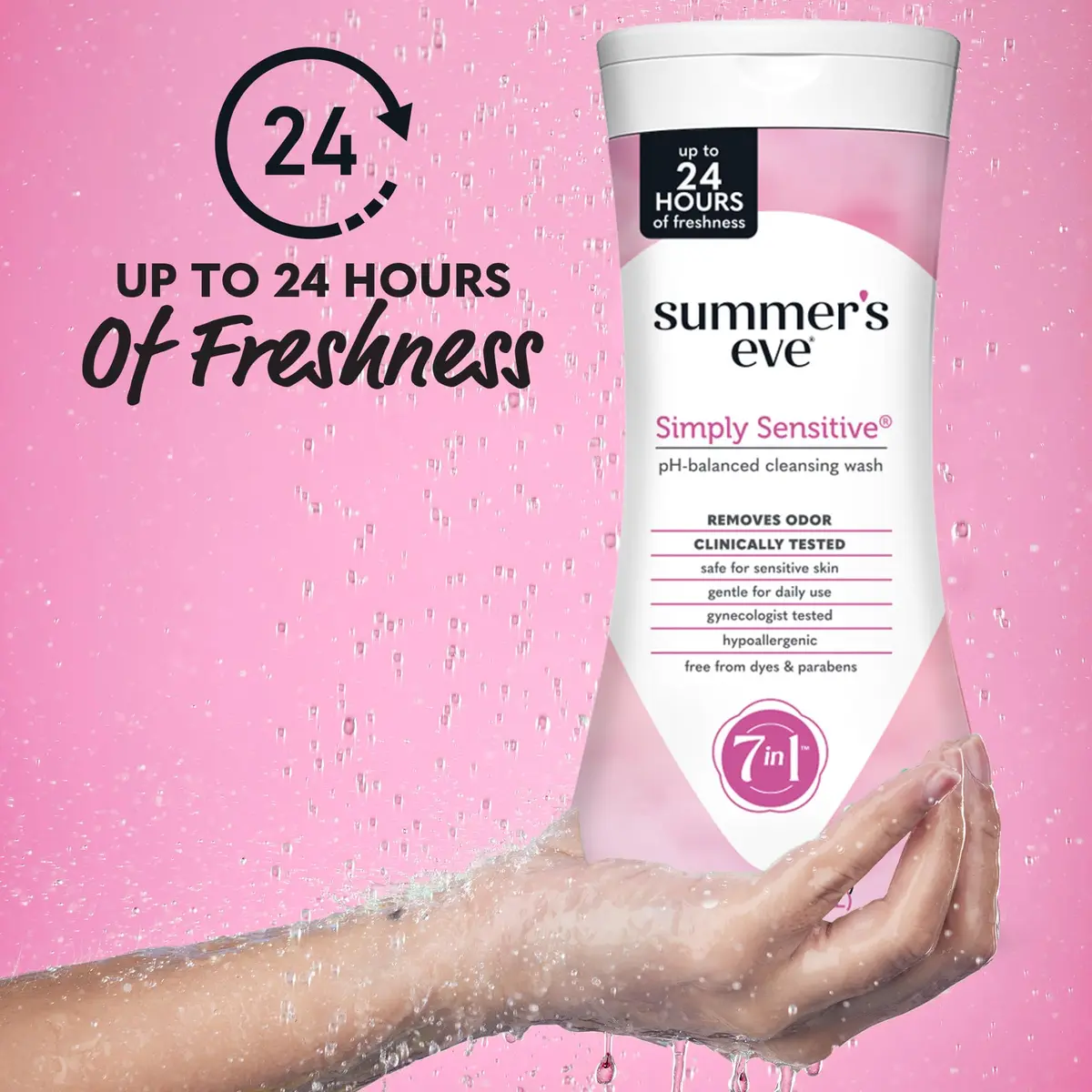 Summer's Eve Simply Sensitive Daily Feminine Wash 450ml (15 Fl Oz) 3-Pack | pH-Balanced for Gentle Cleansing - view 2