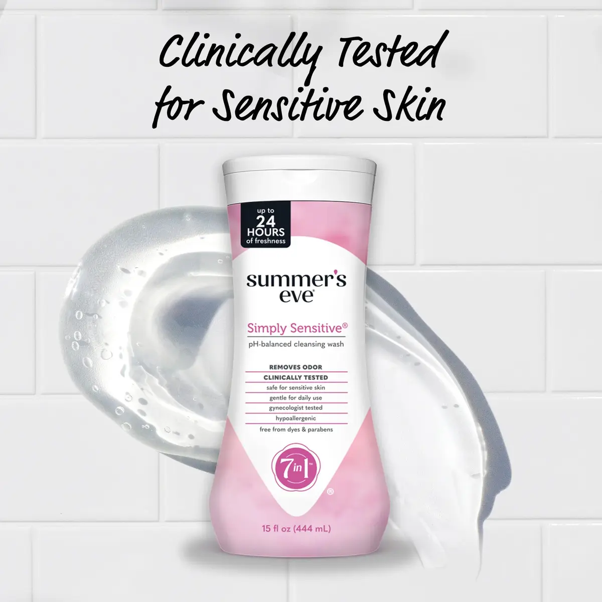 Summer's Eve Simply Sensitive Daily Feminine Wash 450ml (15 Fl Oz) 3-Pack | pH-Balanced for Gentle Cleansing - view 4