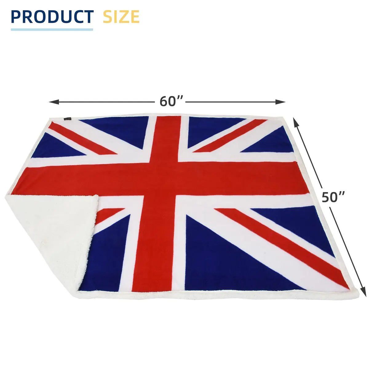 Catalonia Union Jack Blanket 50x60 inch | British Flag Cozy Fleece Throw for Home & Gifts - view 8