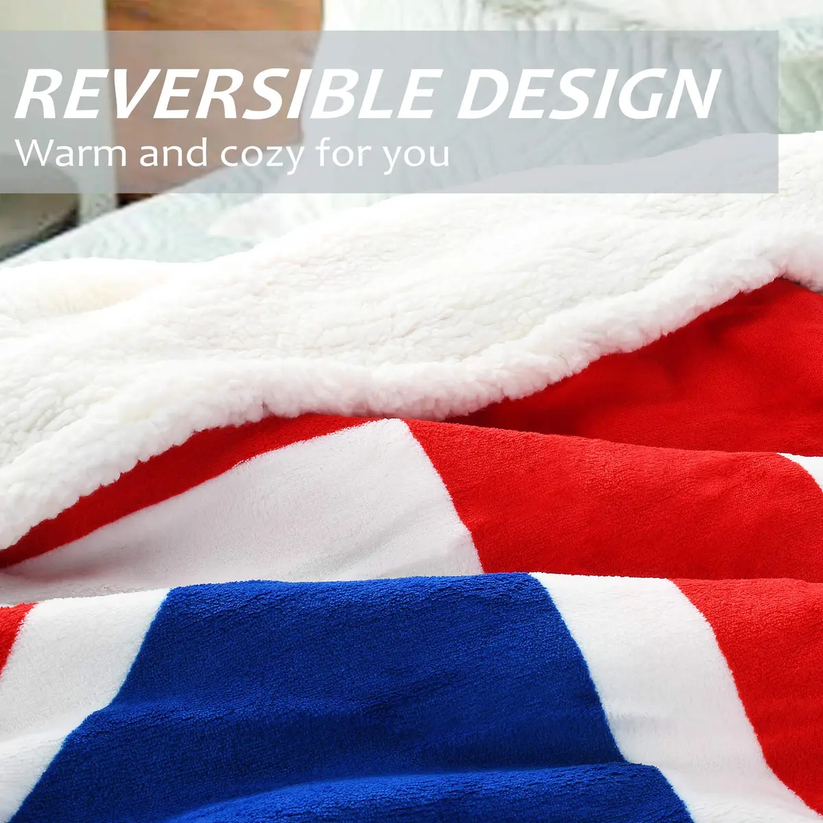 Catalonia Union Jack Blanket 50x60 inch | British Flag Cozy Fleece Throw for Home & Gifts - view 2