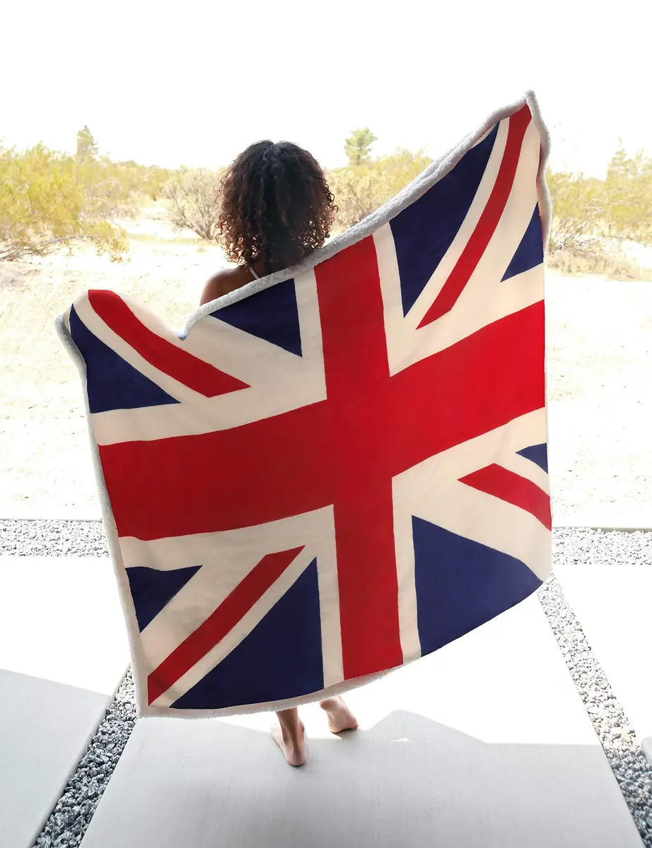 Catalonia Union Jack Blanket 50x60 inch | British Flag Cozy Fleece Throw for Home & Gifts - view 3